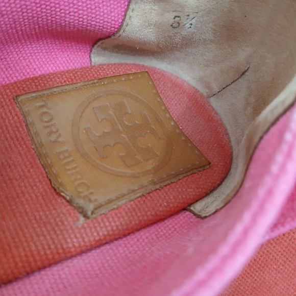 Tory Burch Pink Espadrille Wedge Sandals Size 8.5. - Picture 5 of 8